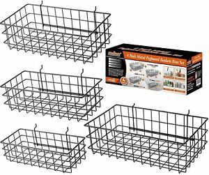 Pegboard Baskets, 4 Size Pegboard Baskets Bins Set for Organizing Various Tools