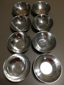 8 EUTECTIC COOLER 18-8 STAINLESS STEEL DIETARY PRODUCT BOWLS DISHES ~ 5 X 1 3/4”