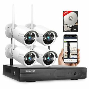 8CH Outdoor Wireless Security WiFi Camera System CCTV 1080P HD NVR With 1TB HDD