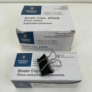 Business Source Medium Steel Binder Clips 3 Boxes Of 12 Clips BSN65368 36 Total