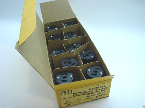 Box of 10 hubbell 7571 midget twist-lock right angle cord connector 125v 15a b83 for sale