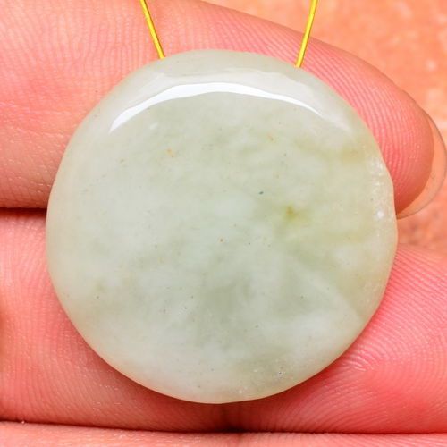 Fabulous! round natural new jade gemstone button 25x25x9mm for sale