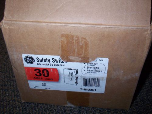 New ge thn3361 30 amp 600v non fused safety switch disconnect shelf for sale