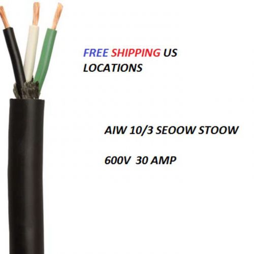 Wire 10 gauge, 25 feet, 10/3 ,seoow, stoow, so, 600v, 30amp, electric cord, aiw for sale