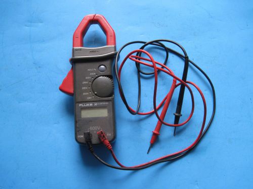 Vintage Fluke No. 30 Clamp Meter 600 Volts Electrical Tester With Lead Wires