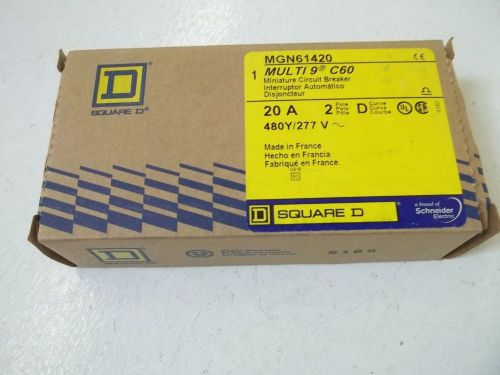 Square d mgn61420 circuit breaker 20amp,2pole 480y/277v *new in a box* for sale