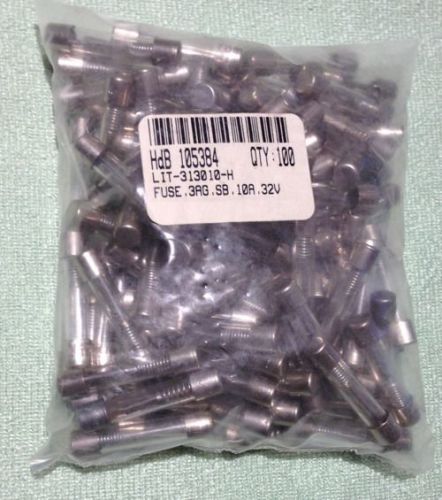 100 x h313010 littelfuse 3ag 10a 32v sb fuse slow blow slo for sale