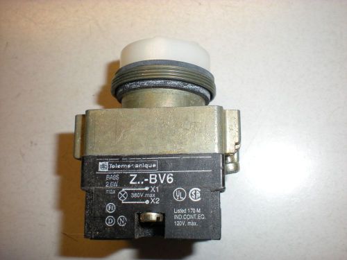 Telemecanique Model Z-BV6 Indicator Light - 110VAC - No Lens - Tests OK