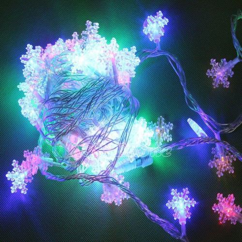 Colorful 5m 3w 220v 50pcs snowflake flicker led decoration with controller for sale