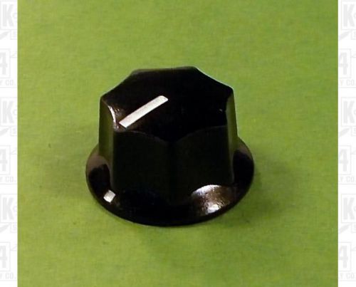 Bakelite Black Top Hat Style Knob For 0.25 Inch Shaft