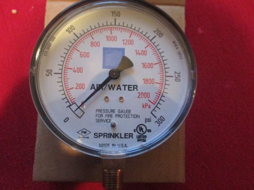 **new** air water pressure gauge fire sprinkler riser 300psi 1/4 orifice for sale