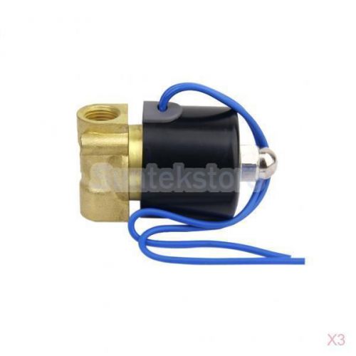 3x  dc 24v 1/4&#034; inch electric solenoid valve for water air gas normally closed for sale