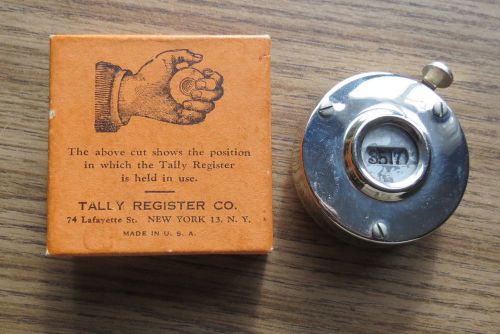 OLD TALLY REGISTER HAND HELD MANUAL COUNTER Tally Register Co New York with Box