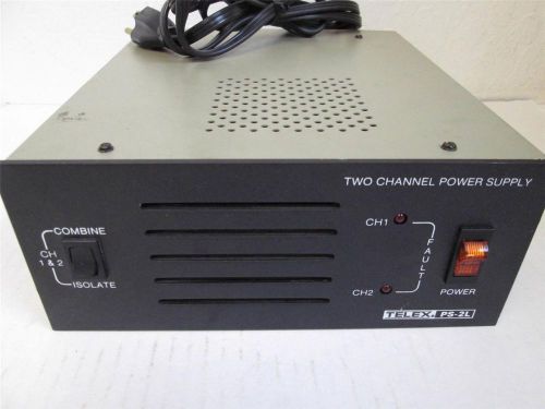 Telex  PS-2L  Two Channel Power Supply  120 VAC; 60 Hz; 90 Watt Max