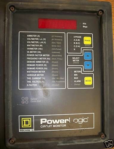 Sq d power logic 3020 cm2150 circuit monitor used for sale
