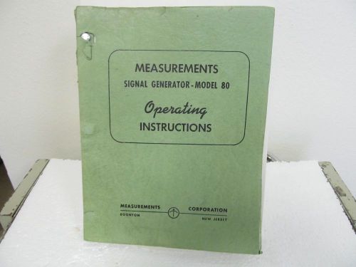 Measurements Corp. Model 80 Signal Generator Operating Instructions w/schem