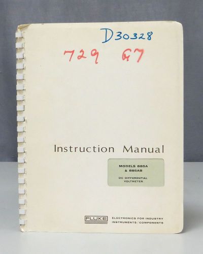 Fluke DC Differential Voltmeter 885A/885AB Instruction Manual