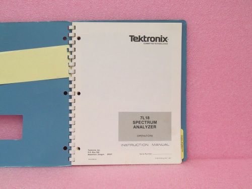 Tektronix Manual 7L18 Spectrum Analyzer Operators Manual (10/77)