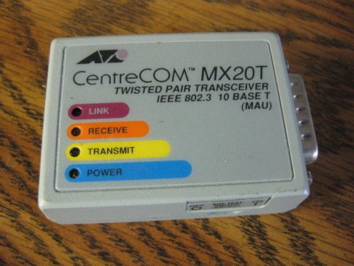 CentreCOM MX20T MICRO TRANSCEIVER 10 BASE T AT-MX20T