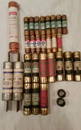 Lot of 29 miscellaneous fuses fusetron buss tri-nic royal eagle shawmut read all for sale