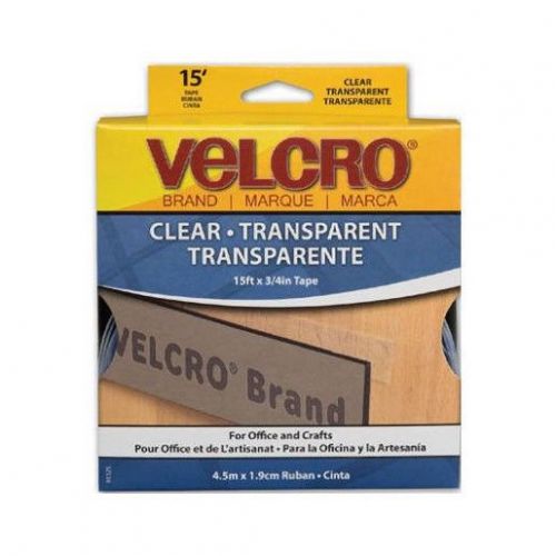 Velcro USA 15&#039;x3/4&#034; Clear Velcro Sticky Back Tape 91325