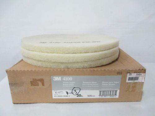 Lot 3 new 3m 3u088 4100 white super polish pads 20in d248552 for sale