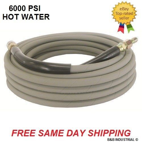 Non Marking Gray Pressure Washer Hose 50&#039; w/o Couplers - 6000 PSI - Hot Water