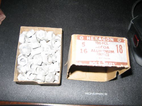 Alcoa Aluminum Hex Nut 5/16-18  Qty: 96 new in box bin3
