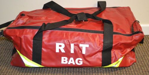 R&amp;B Fabrications Firefighter RIT Equipment Bag Heavy Vinyl Red Carrying Bag NEW