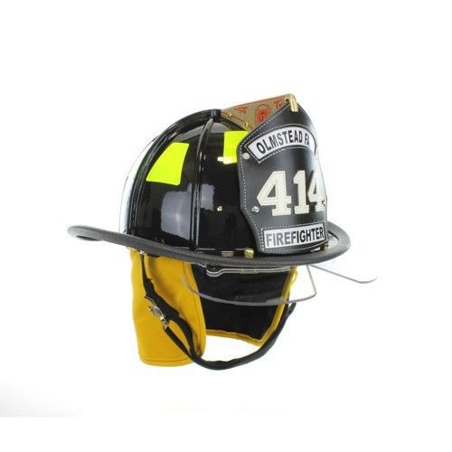 NEW! Black Cairns 1010 Composite Fire Helmet Standard Configuration, OSHA