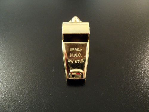 HWC BRASS POLICE SECURITY WHISTLE WITH CORK BALL BRAND NEW
