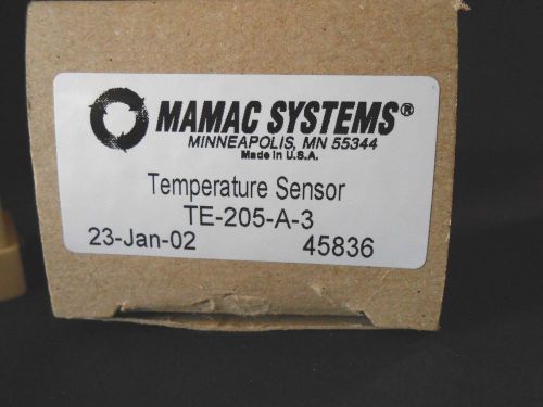 MAMAC SYSTEMS Temperature Sensor TE-205-A-3  New NOS TE205A3