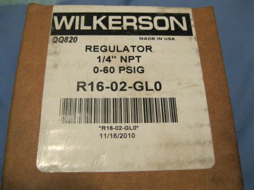 R1602GLO WILKERSON PNEUMATIC REGULATOR 1/4&#034; NPT 0-60 PSIG *NEW *