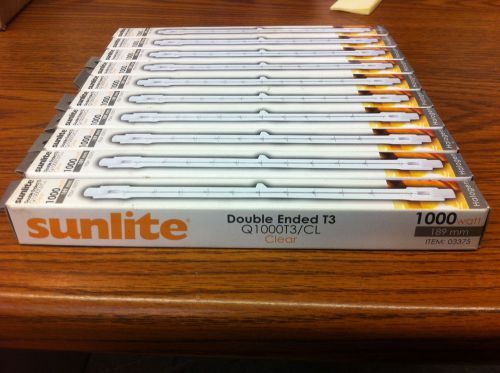 Brand new in box! Lot of 10 boxed Sunlite Double ended Light Bulbs Q1000T3CL