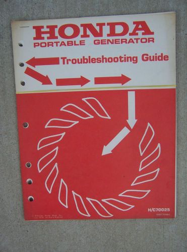 1978 Honda Portable Generator Troubleshooting Manual Guide AVR Equipped EM400 O
