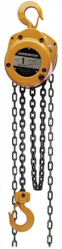 Harrington manual chain hoist 1 ton capacity, 10&#039; lift die cast aluminum body for sale