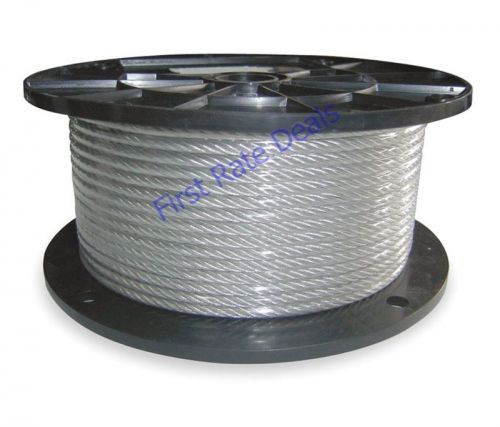 Dayton 2vjt4 cable,1/8 in,250ft.l,352 lb.,7x19,stainless steel 302 304 coated for sale