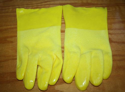 Heavy Duty Latex Rubber Gloves Yellow  75%PVC  One Size  Lined Easy On/Off