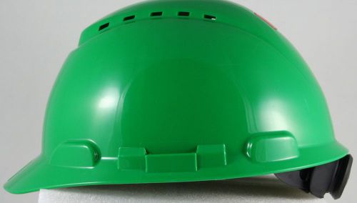 3M Hard Hat H-704-UV Green Uvicator Sensor Vented 4 Point Ratchet Suspension