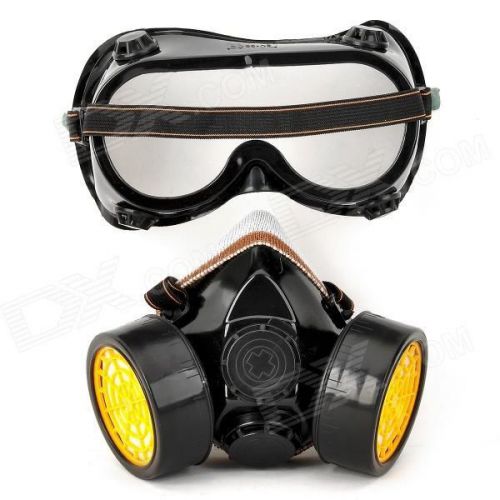 New gas mask respirator w/ activated carbon filter antigas anti-dust goggles kit for sale