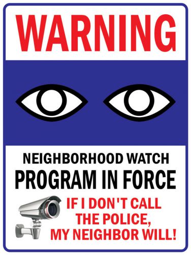 Pas351 warning neighborhood watch video surveillance security metal sign 9&#034;x12&#034; for sale
