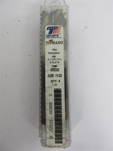 Triumph twist drill 033322, t1m, 11/32&#034;, hss, mechanic&#039;s length drill bit for sale