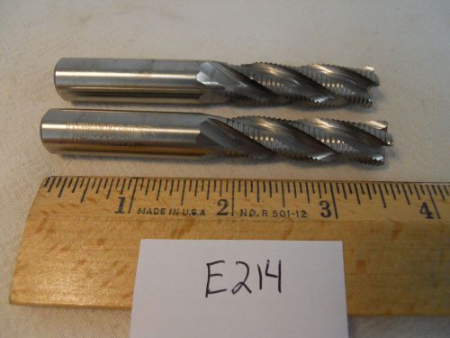 2 resharpened niagara roughing endmills. 1/2&#034; shank. 4 flute. hs cobalt.  {e214} for sale