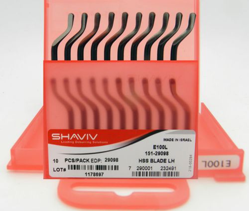 10pcs Type E100L High Speed Steel Left Hand Deburring Blades Shaviv EDP #29098