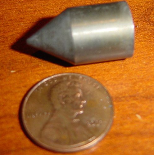 Carbide tip for center or locator solid cone 1/2 x 7/8