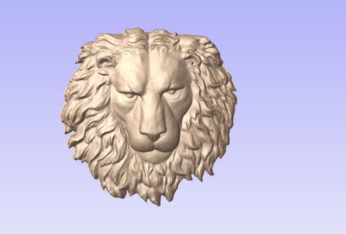 Lions Head 3d Model, STL file for CNC Router using Aspire or Art cam