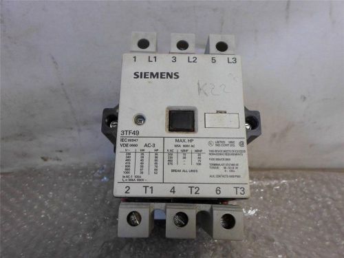 Siemens 3TF49 3 Phase Breaker Contactor