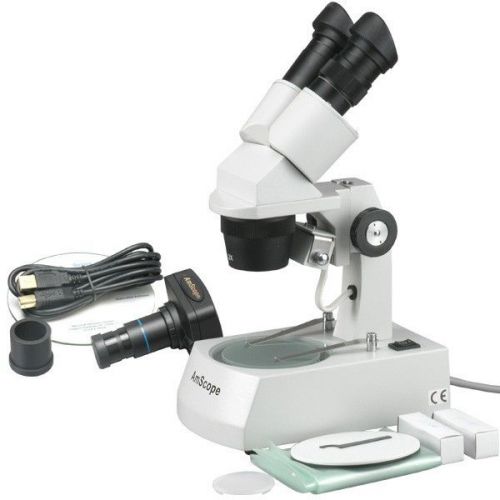Amscope 10x-20x-30x-60x stereo microscope with 3mp digital camera for sale