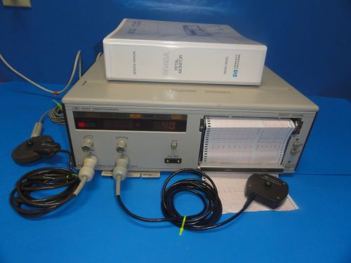 HP 8040A Cardiotocograph W/ 15245A US &amp; 15248A TOCO Transducer Clicker &amp; Manual