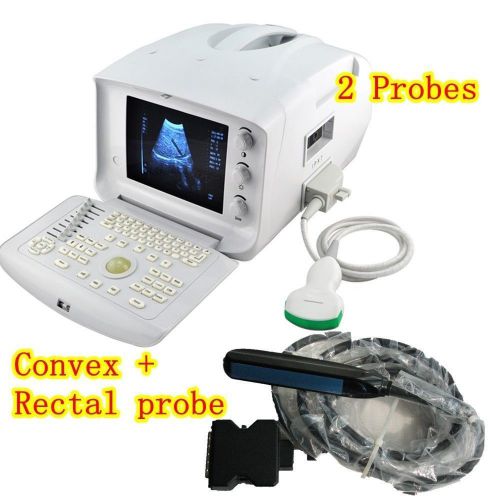 Portable Veterianry Ultrasound Scanner machine Convex rectal 3D  2 PROBES COW